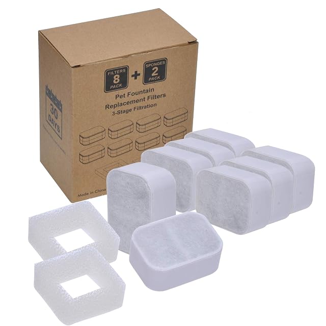 Poweka Filtros Compatibles con Fuente iPettie de 2,1 L, Pack de 8+2
