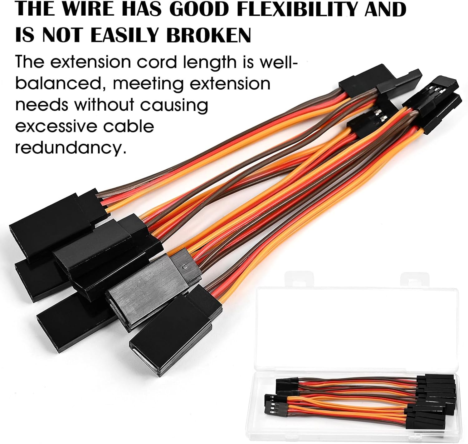 5-Pack Servo Y Splitter Cable, 1 Female to 2 Male JR/Futaba Style Extension Harness Lead Wire, 4.45 inch（11.3CM 22-AWG for RC Cars, Boats, Drones, Airplane Models
