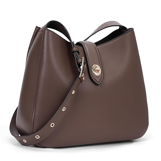 Vegan Leather Hobo Bucket Bag with Strap