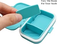 Vista 5 de Small Pill Box Supplement Case for Pocket or Purse - 3 Removable Compartments Travel Medication Carry Case - Daily Vitamin Organizer Box (Blue)