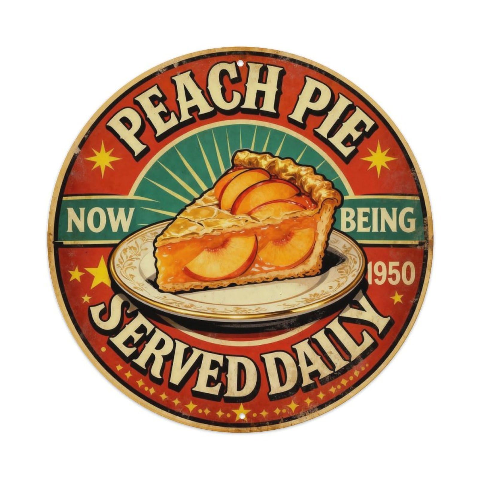 Peach Pie Southern Sign Metal Tin Sign Plaque