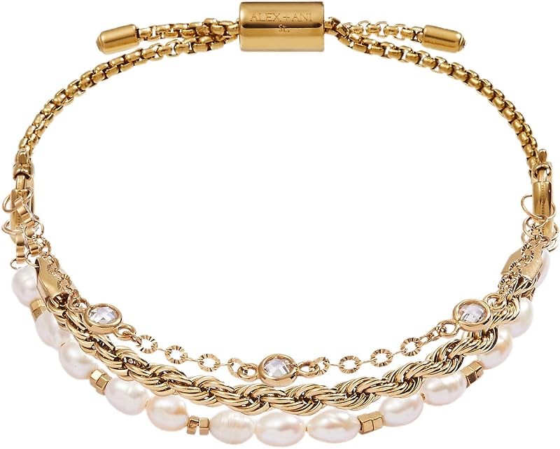 Alex and Ani Crystal + Pearl Stranded Bracelet Set