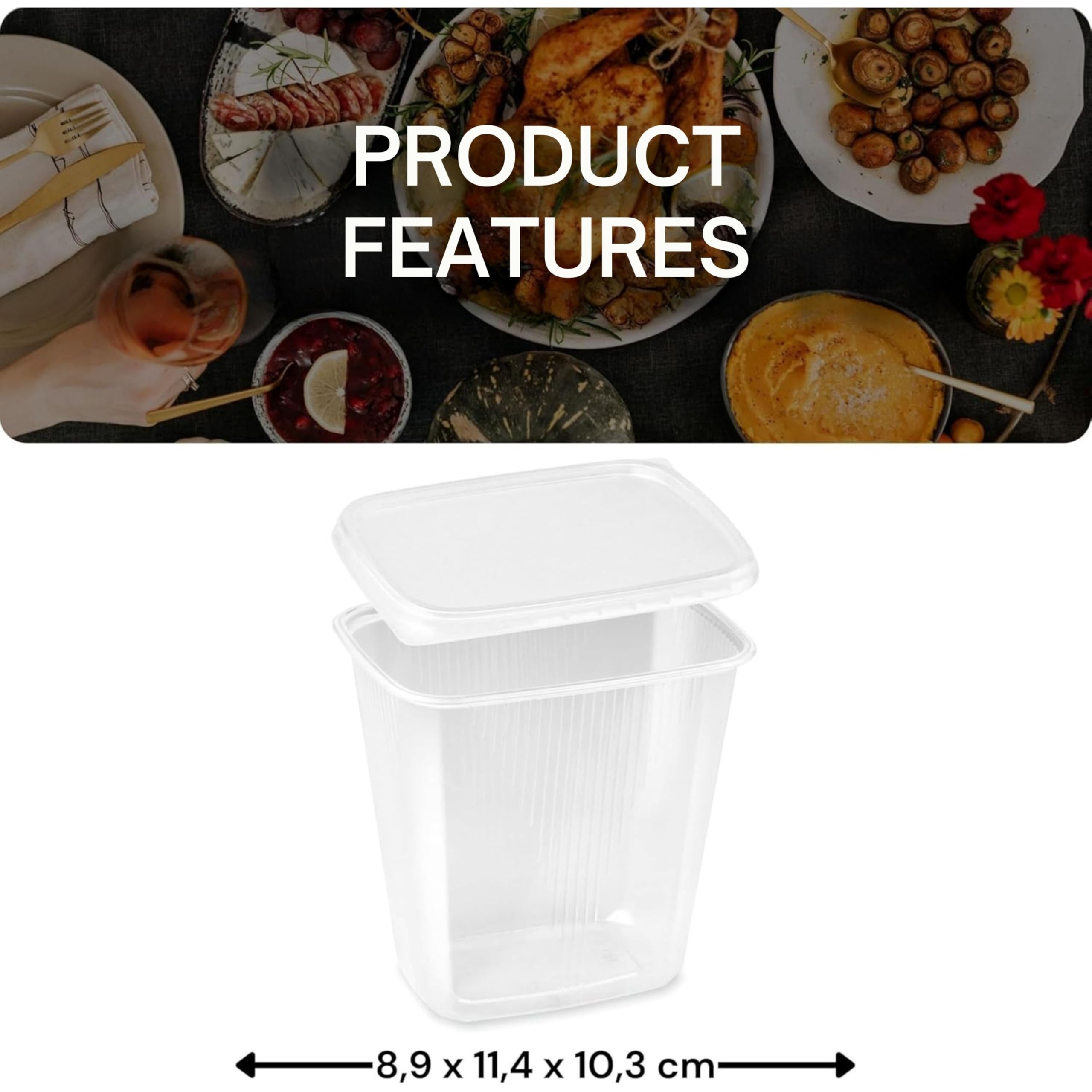 Saladier 50 pièces avec couvercle – Bol en carton kraft, 500 ml | Saladier rond, vaisselle jetable pour snacks, bols et emballages alimentaires – Vaisselle jetable pour fêtes