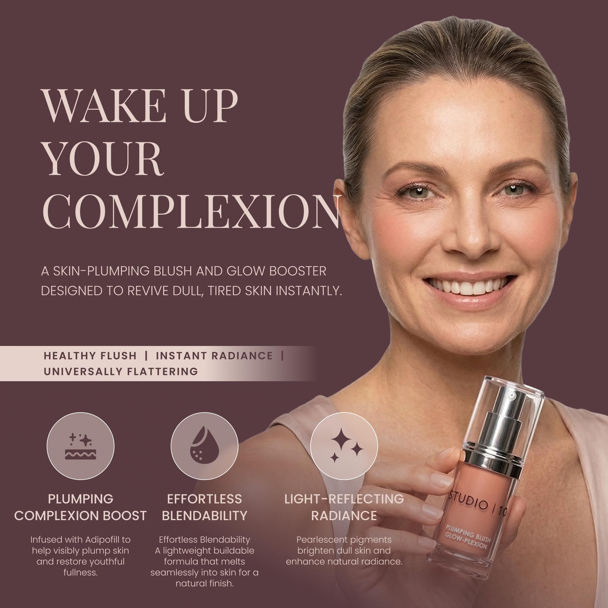 Plumping Blush Glow-Plexion Anti-Aging Makeup by Studio 10