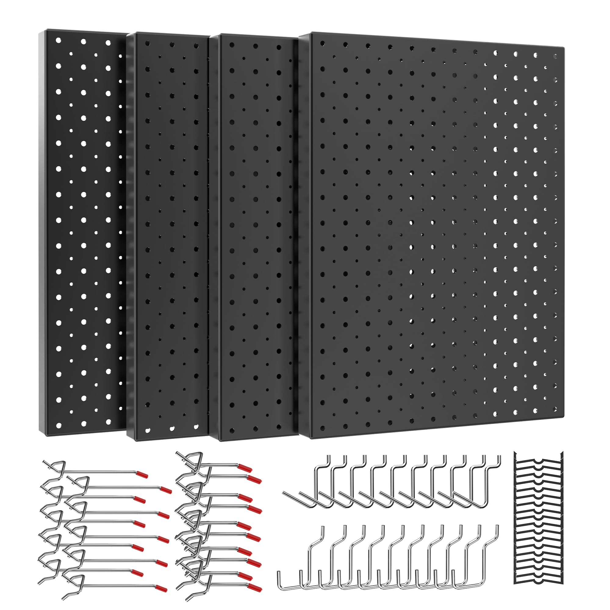 Ultrawall Metal Peg Board Panels with Hooks Pegboard Wall Tool Organizer for Garage 74pcs Peg Board with Accessories