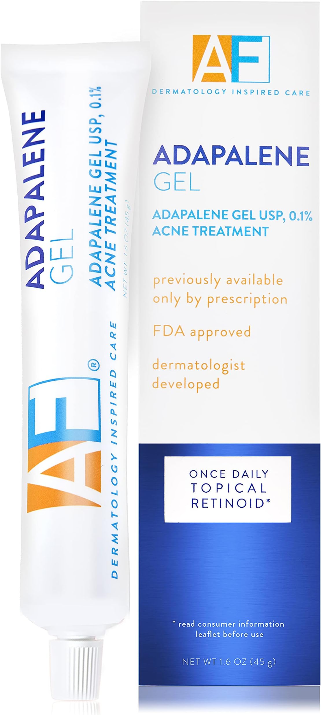 Adapalene Gel 0.1%, Once Daily Topical Retinoid Acne Treatment, 30 Day Supply