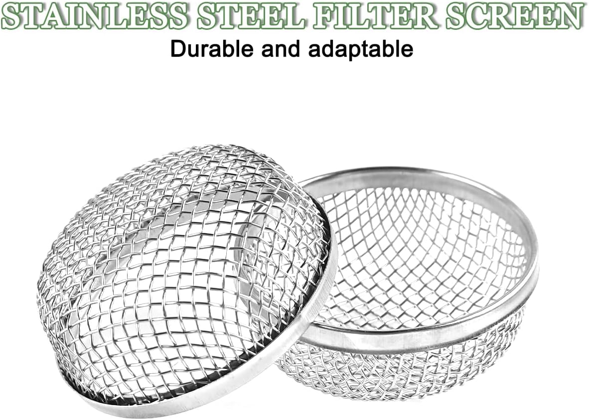2PCS RV Furnace Vent Cover, 2.8 Inch Stainless Steel Camper Flying Animal Screen with Installation Tool, Mesh Screen Accessories for RV Campers Trailers Water Heater Vents