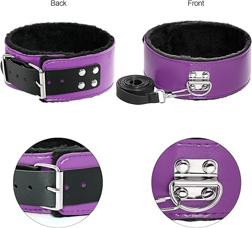 Miniatura 12 de Rbenxia Juego de 12 unidades de restricciones BDSM de bondage sexual, esposas fetichistas, puños, collar, cuerda de látigo, abrazaderas para Negro