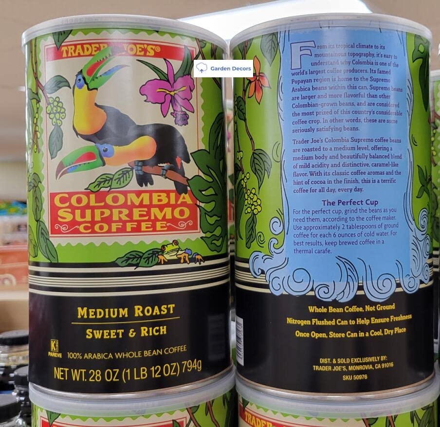 Miniatura 2 de Trader Joe's2 Columbia Supremo - Grano de café tostado medio, dulce y rico, 28 onzas, 28.01 oz (dos latas)