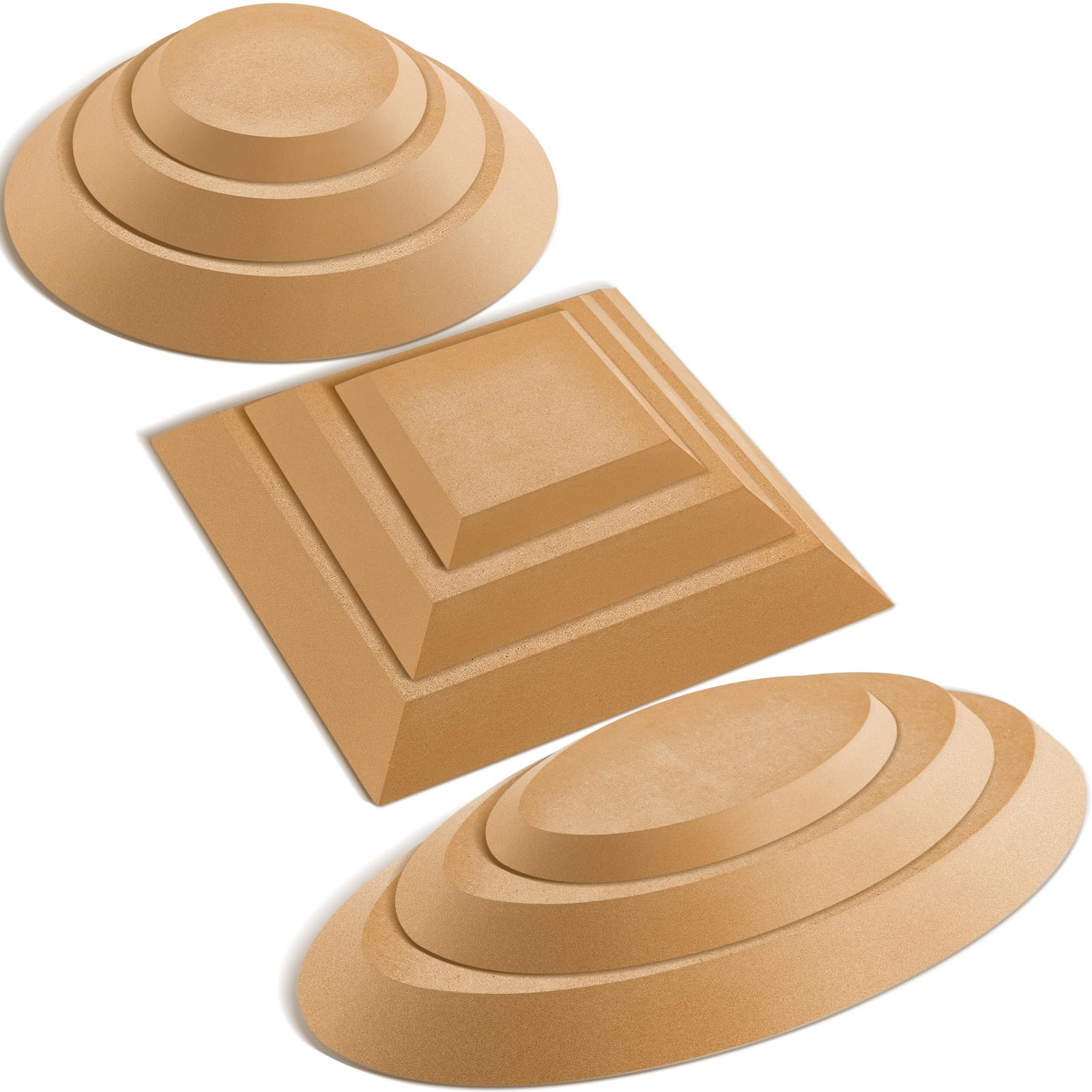 FillTouch 9 Pcs Pottery Molds for Clay Ceramic Molds for Handbuilding Pottery Tools Pottery Forms Slump Molds for Clay Pottery Plate Forming Molds, 3 Shapes and Sizes