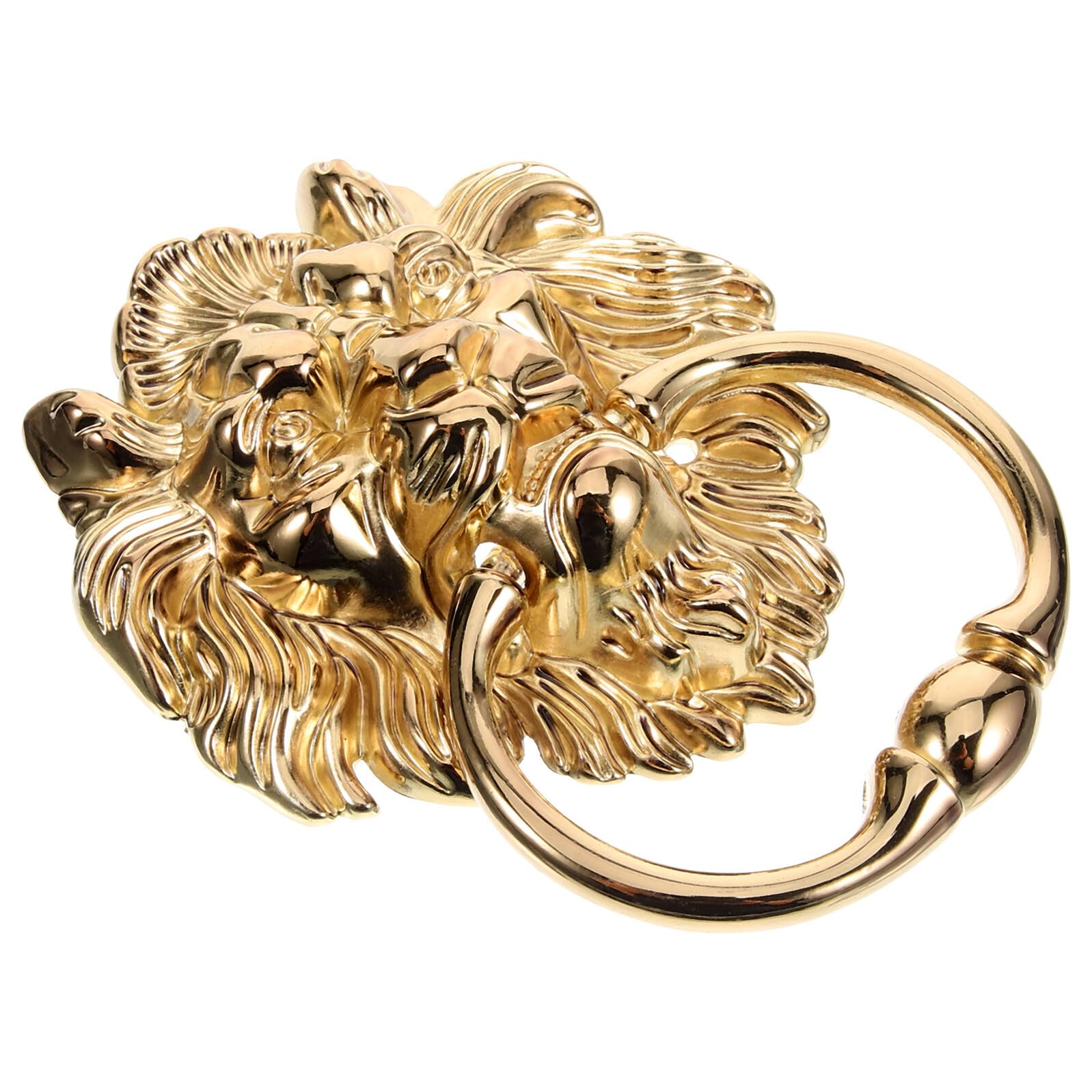 Poignée de porte tête de lion dorée pour sublimer une armoire ou porte en bois