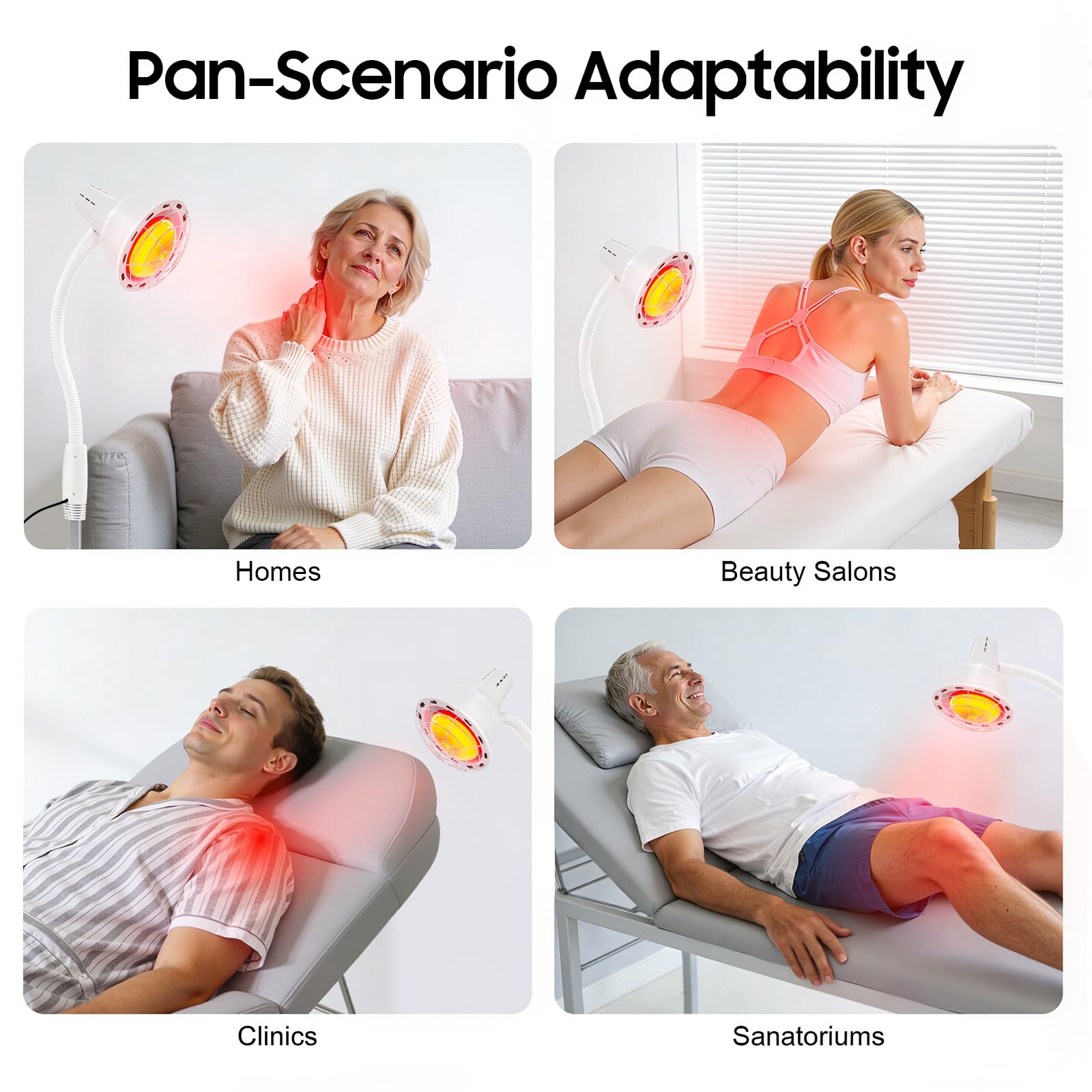 Lámpara Infrarroja de 275 W, Luz Roja Con Soporte, Lámpara de Pie, Temperatura Ajustable, Foco Rojo Para Aliviar Dolor
