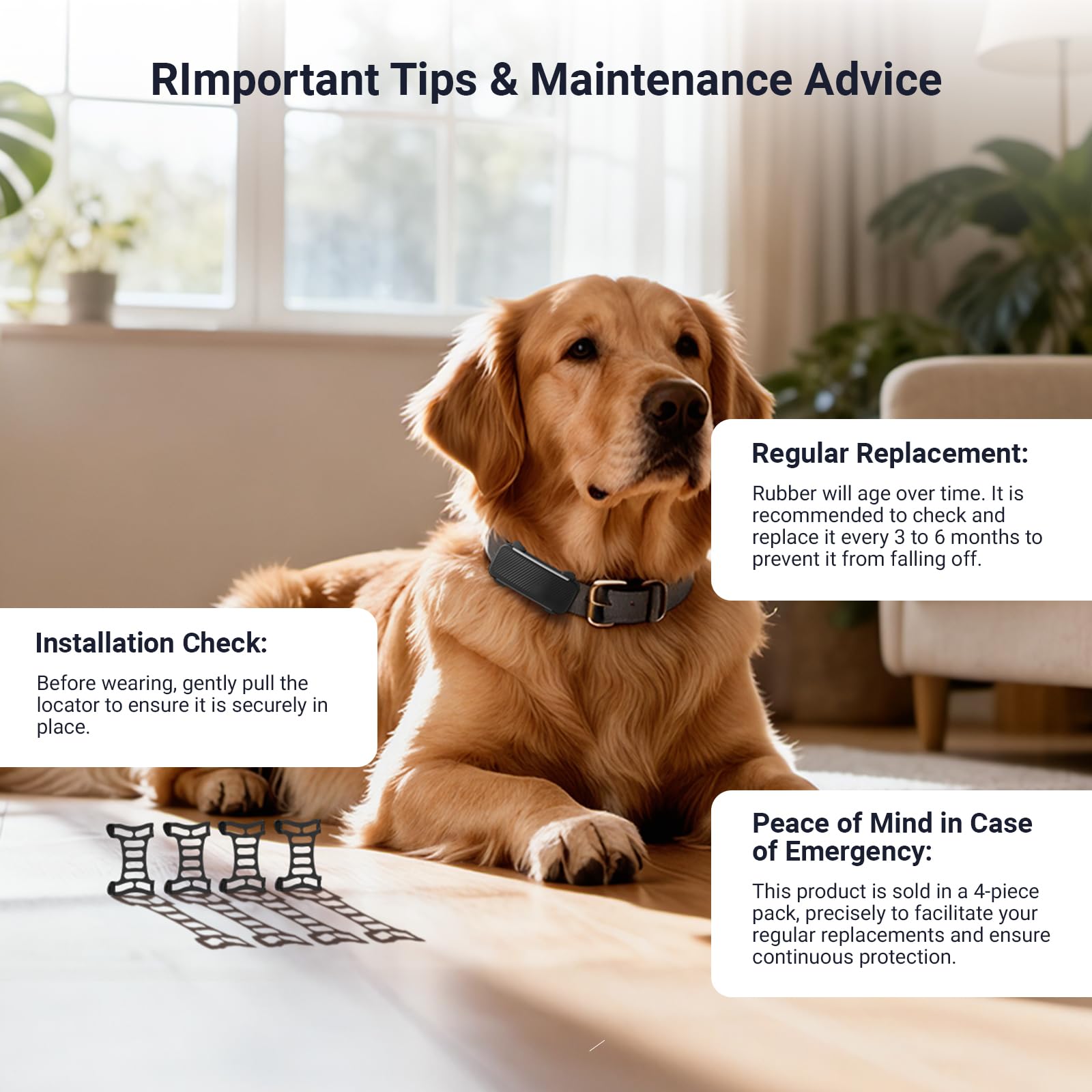 4 GPS Dog Tracker Rubber Clip Compatible with Tracti Dog 6 GPS Dog Collar Replacement Safety Clip Accessories Black - image 6