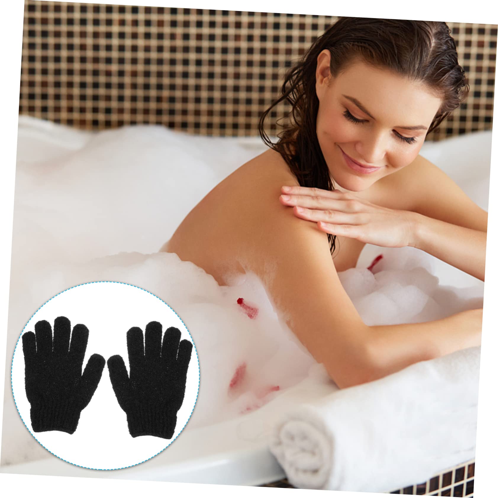 Baluue 12paare Schwarze Peeling-handschuhe Für Körperpflege Exfolierende Duschhandschuhe Zur Entfernung Von Abgestorbener Haut Für Spa Und Massage Fach