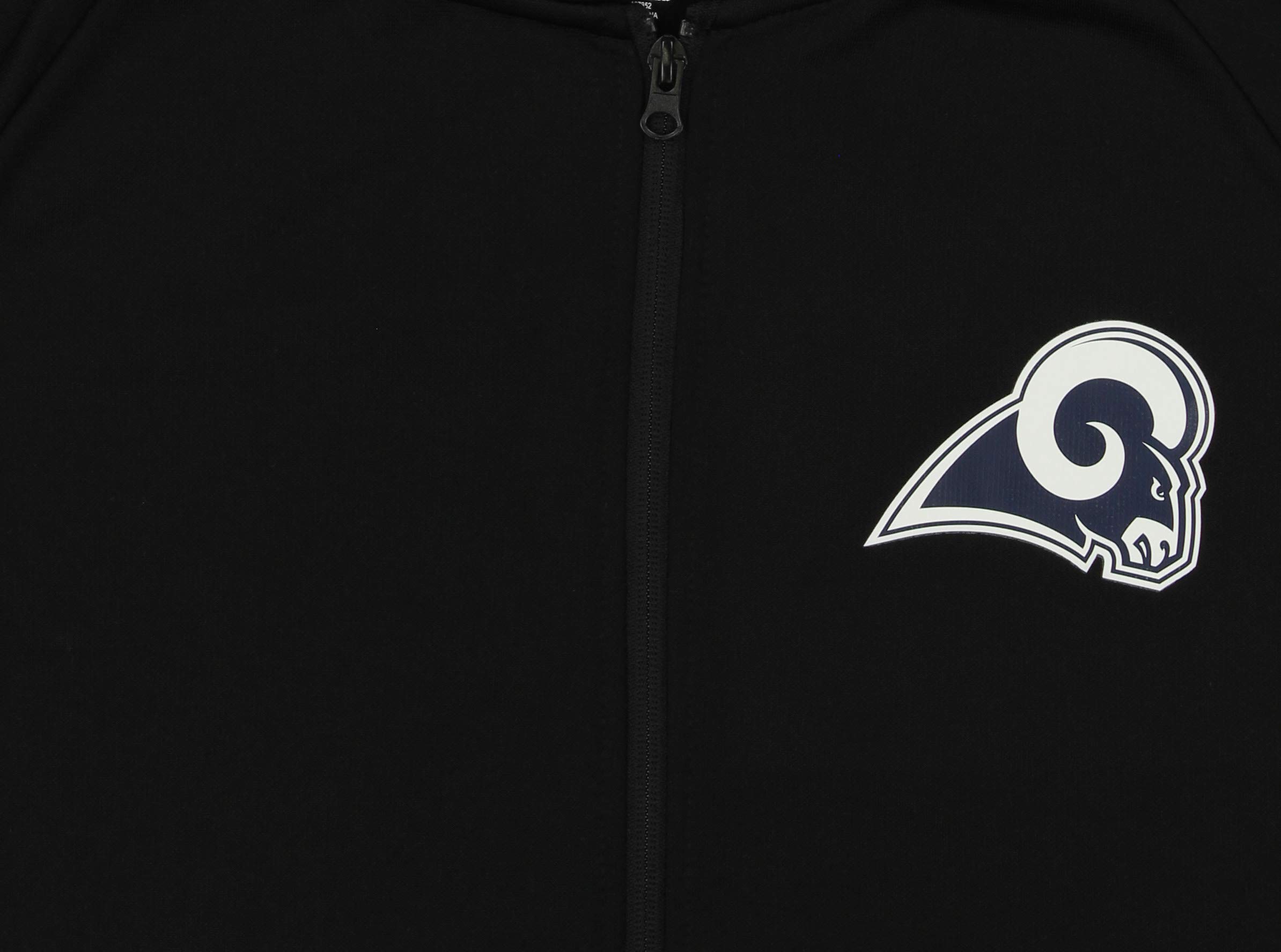 Zubaz LOS ANGELES RAMS BLACK FULL ZIP HOOD W/DIGITAL CAMO HOOD DETAIL Large