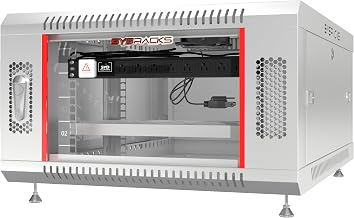 Sysracks 6U Gray Wall Rack Mount Server 18" Deep Network Cabinet, Server Rack with Fan, Removable Side Panels, Locking Glass Door 19" Computer Cabinet Enclosure Network Rack Case 6.450