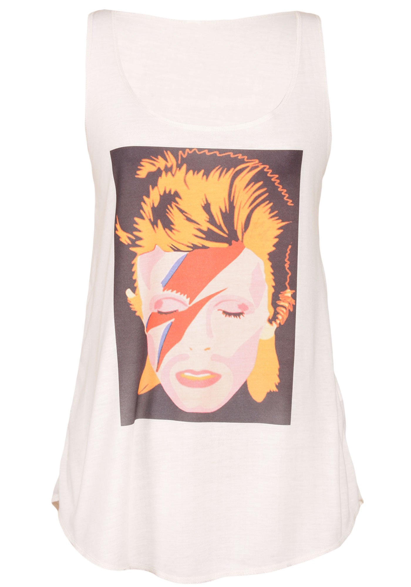 Womens David Bowie Ziggy Stardust Lightning Bolt Racerback Graphic Tank |  Desertcart Seychelles, image size:1400x2000