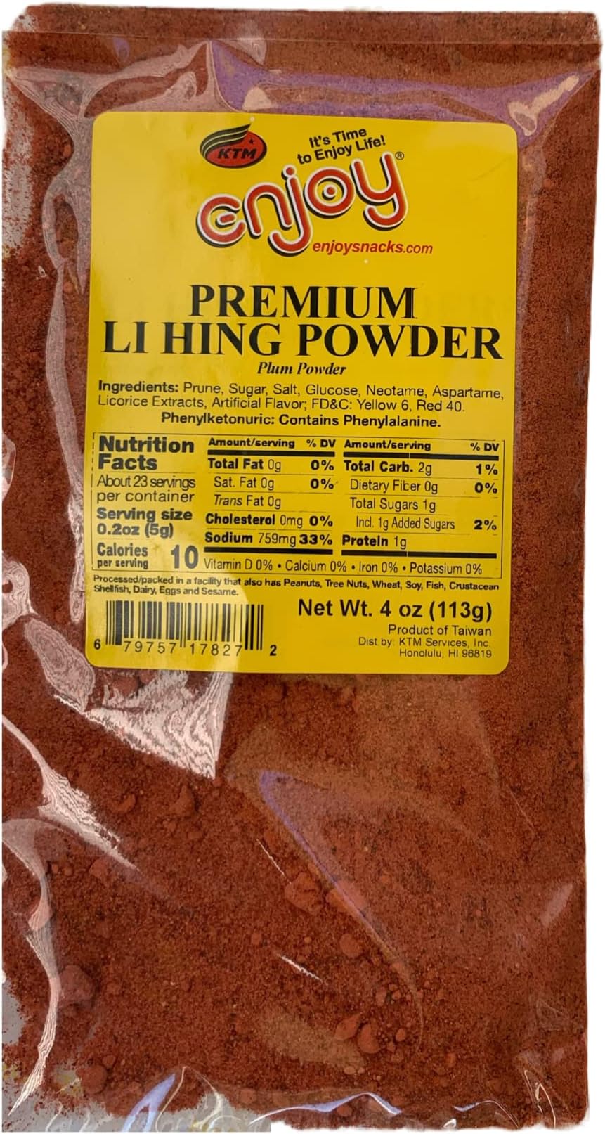 Enjoy Hawaii Li Hing Mui Plum Powder (Bag, 4 ounces)