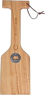 PICNIC TIME NFL Hardwood BBQ Grill Brush Scraper with Bottle Opener, Wood Barbecue Cleaner, Non-Bristle BBQ Cleaning Tool for Multi Types Grill Grates (Parawood)