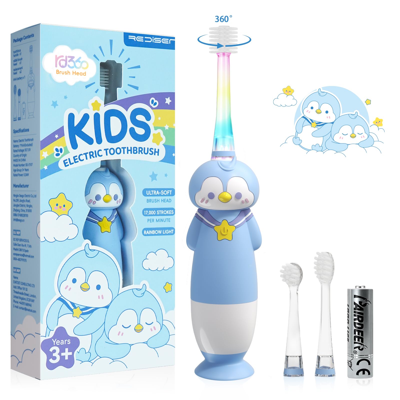SEAGO 360° Penguin Toddler Toothbrush