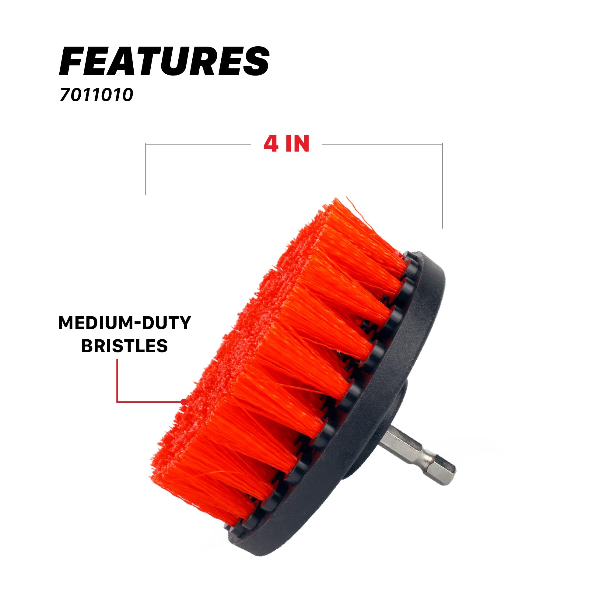 Maxshine Brosse Universelle M8 de 5,1 cm, 10,2 cm, 12,7 cm pour Nettoyage de Voiture – Nettoyant pour Tapis et Tissus d'ameublement avec Fixation de perceuse – Brosse Robuste pour Cuir, Tissu, sièges