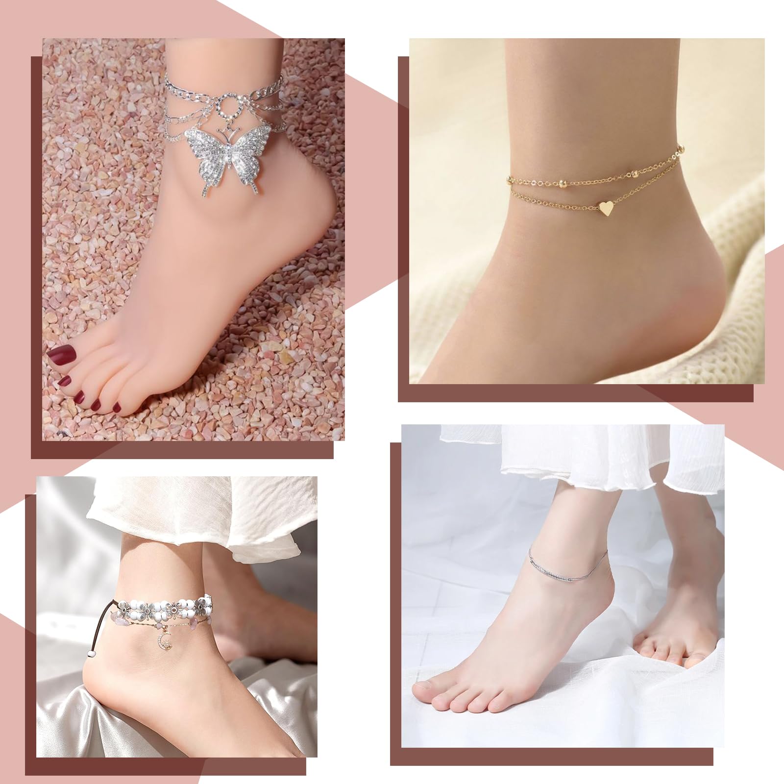 Pieds en silicone réalistes, 1:1 Mannequin de pied en silicone pour femme pour affichage de bijoux, sandales, chaussures et chaussettes, peinture, modèles de pieds réalistes pour la pratique