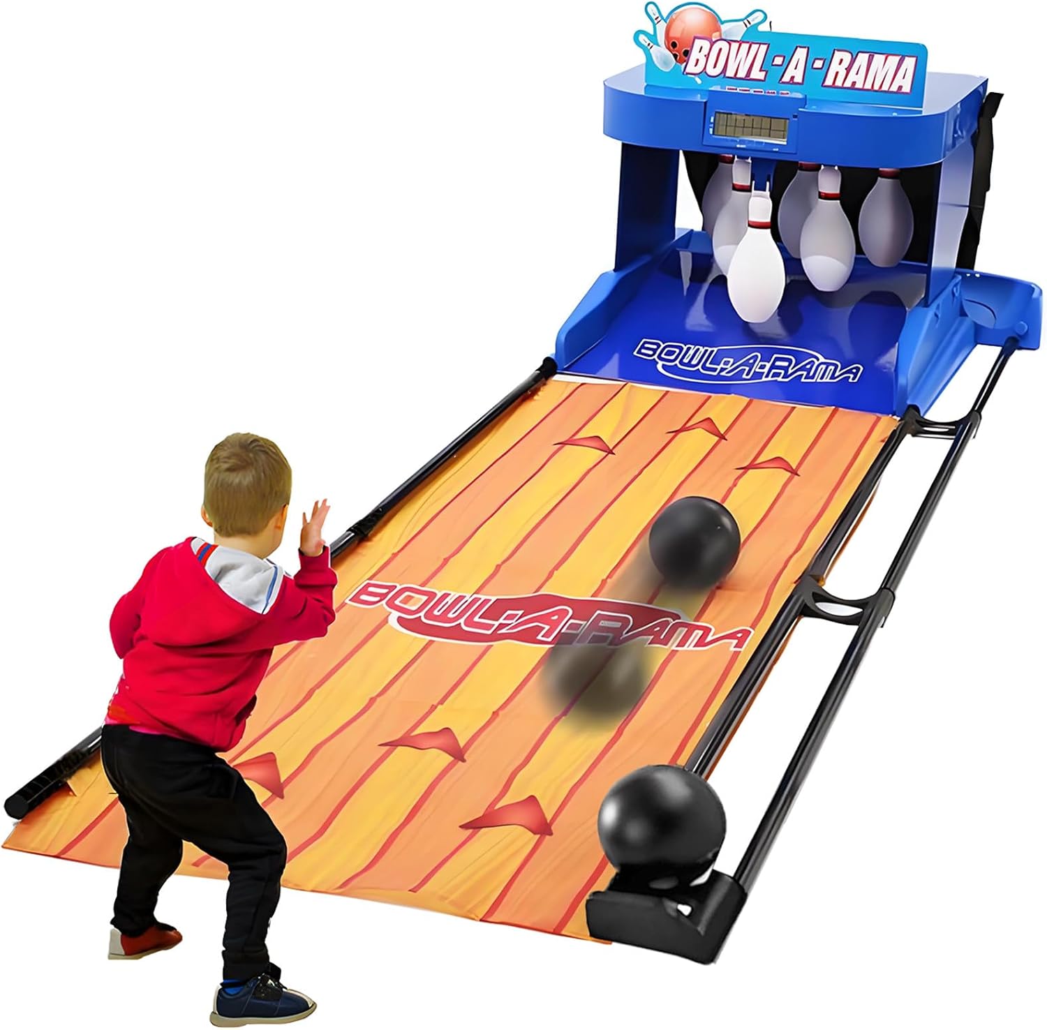 BANGBANGJI Electronic Bowling Alley Game, Home Bowling Console with Automatic Reset LED Scoreboard Lighting & Simulation Sound for Family Fun 2m/78.8in