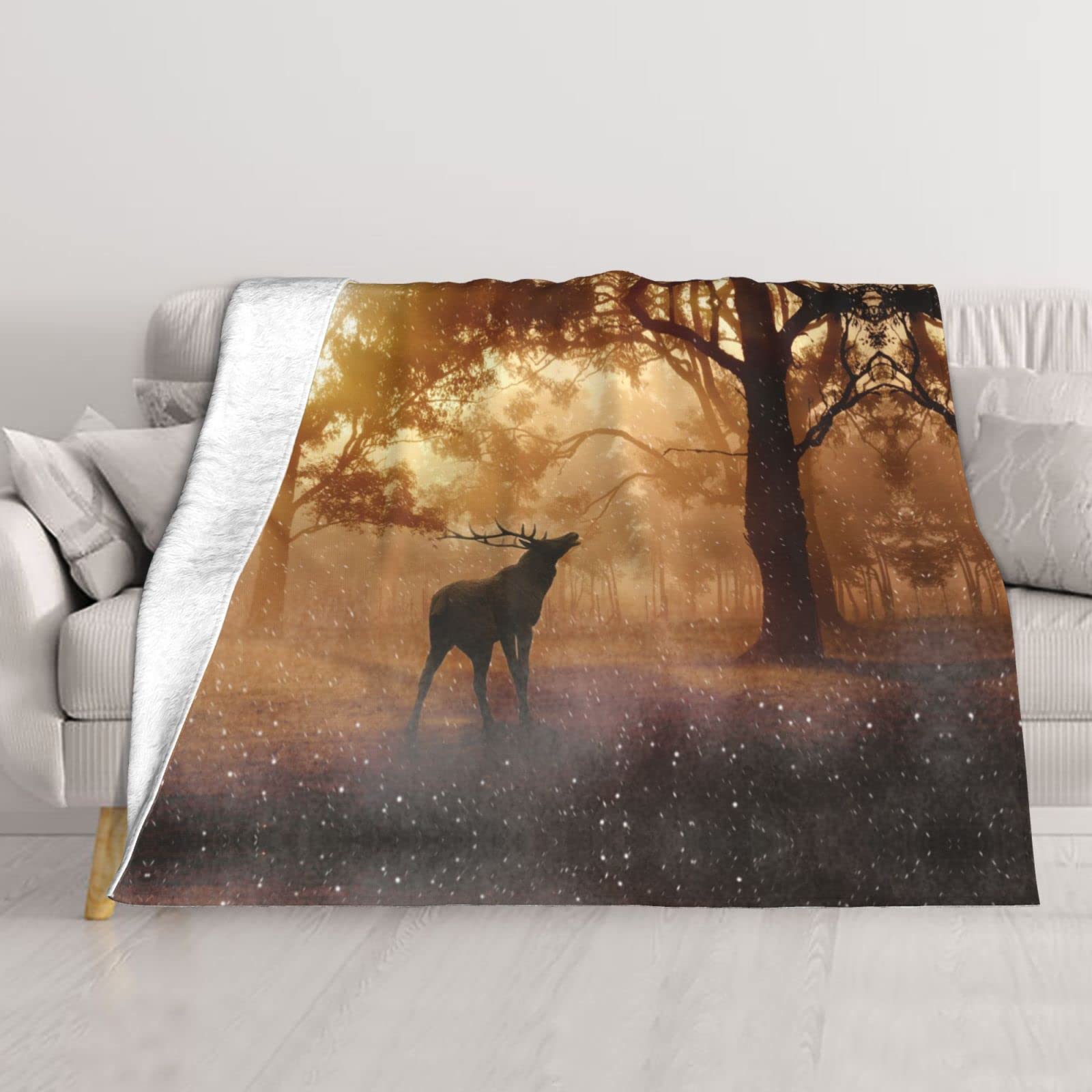 Couverture douce Elk grand format contre le froid du canapé