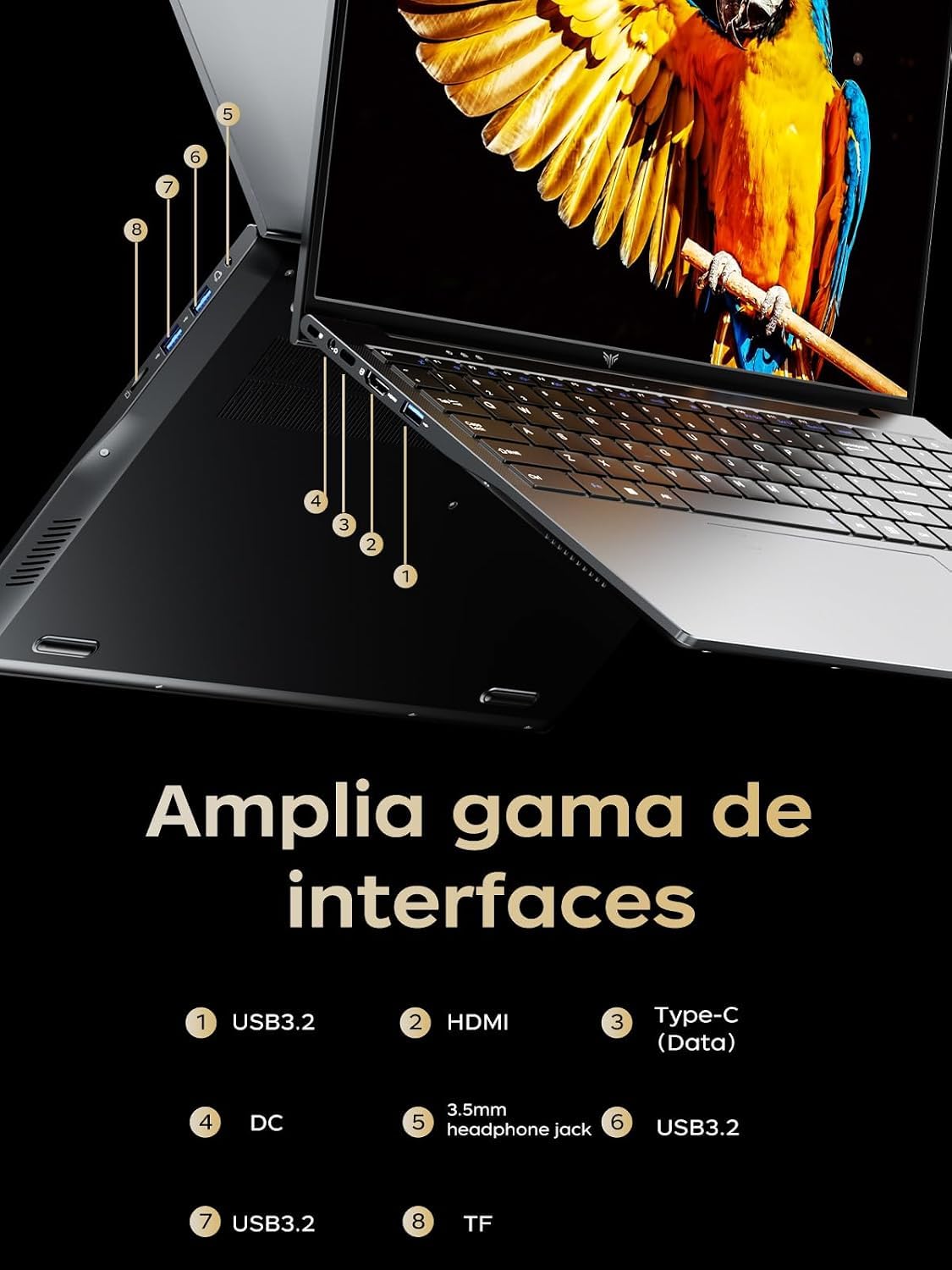 15,6" Ordinateur Portable avec Ryzen R2544 jusqu'à 3,70GHz