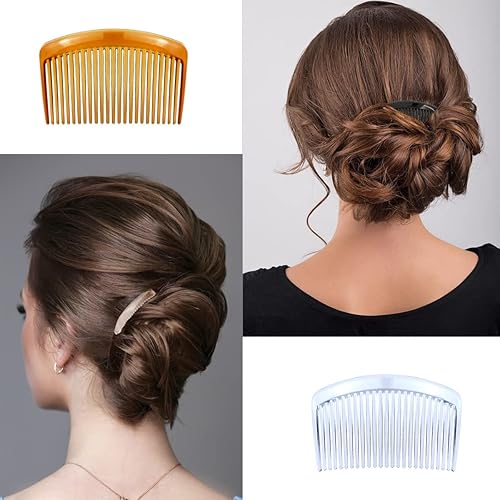 Miniatura 5 de Juego de 18 peines de plástico para el cabello lateral francés, accesorios con 11 dientes para múltiples peinados, niñas y mujeres (negro,