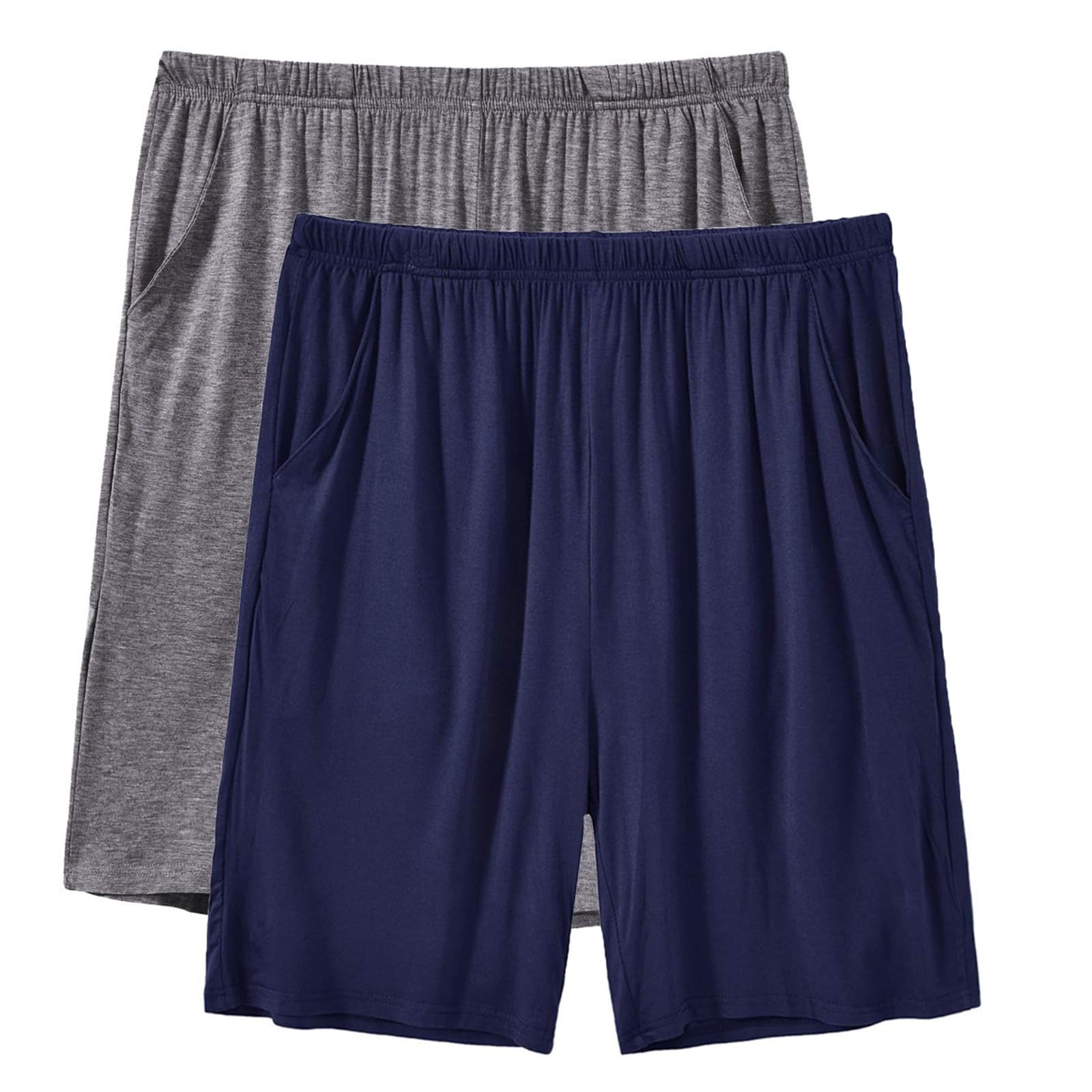 Pack De 2 Shorts De Pyjama Homme - Léger, Respirant Avec Poches (Taille L, Navy)