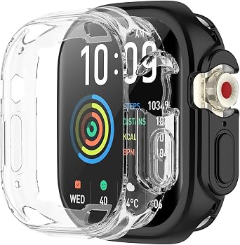 [2-Pack] Screen Protector & Case Compatible with Jacoosa/QONBINK/Banlvs K62, Soft TPU Plated Case All-Around Protective Screen Full Cover Bumper Compatible for K62 Smart Watch