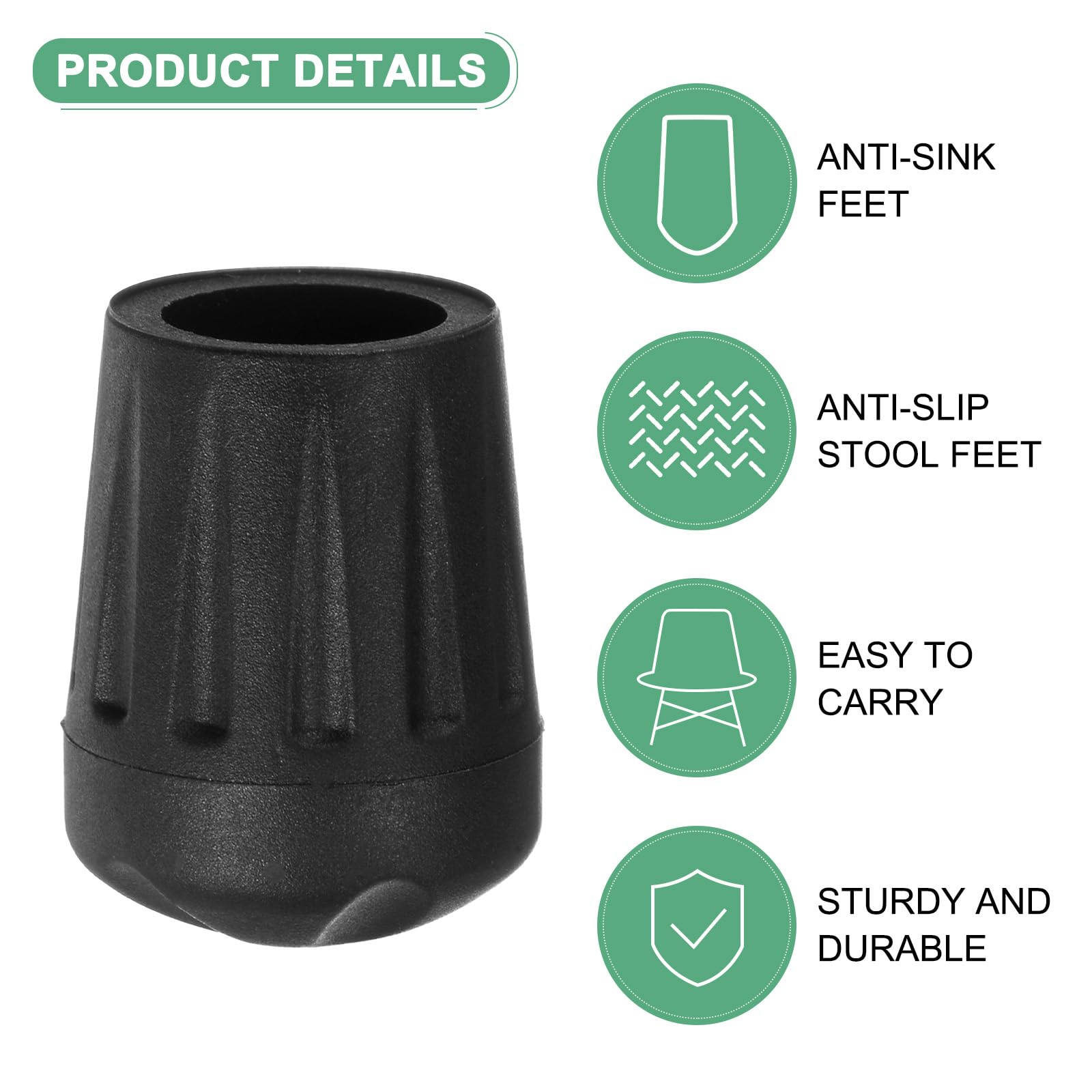 M METERXITY 4-Pack Anti-Slip Camping Chair Foot - Image 2