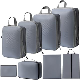 Hap Tim Compression Packing Cubes Travel Organizer, 7 Travel Set with 3 Compressible Packing Cubes for Carry on Luggage, 1...