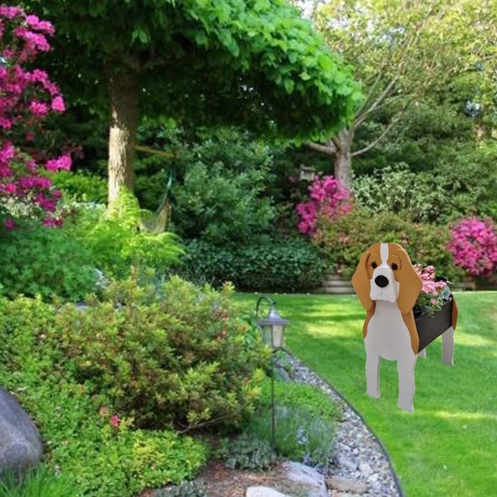 Gochoi Piccolo Fioriera Cane Regali Pastore Tedesco Arredamento Vaso per piante PVC per la Decorazione di Giardini All'Aperto per Interni Regali di