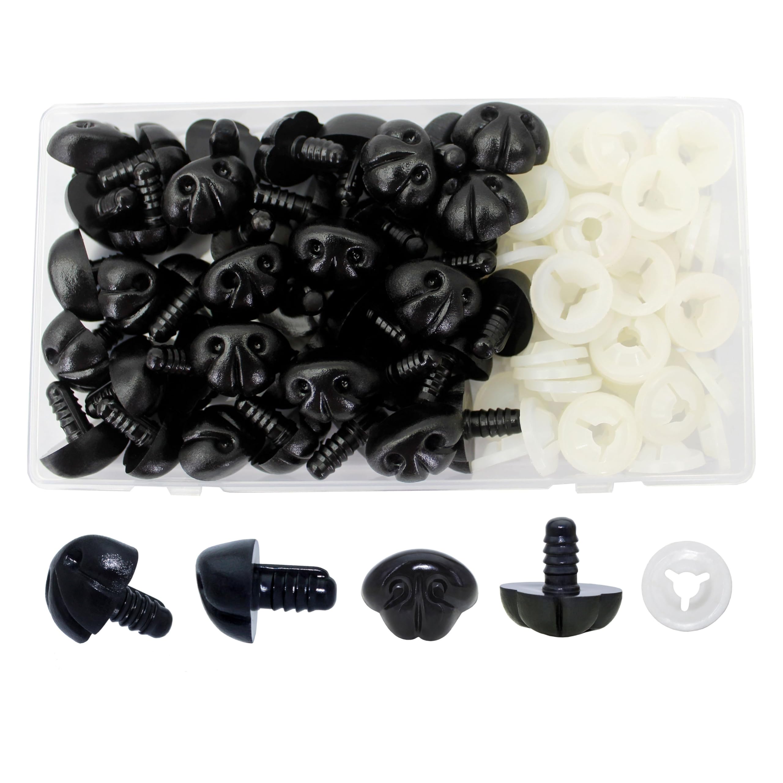 Bestartstore Naso Di Sicurezza Per Cani, In Plastica Nera, Per Animali Di Peluche, Fai Da Te, 50 Pezzi, 16 X 19 Mm-image