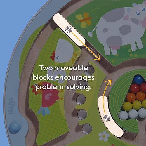 Miniatura 5 de HABA Tablero ocupado para niños de 2 a 4 años: juego de rompecabezas magnético de laberinto de números, juguetes de viaje para niños en edad