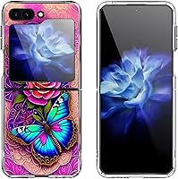 Vista 22 de Carcasa rígida para Samsung Galaxy Z Flip 5, funda protectora rígida a prueba de golpes para Samsung Galaxy Z Flip 5, diseño de mandala morado