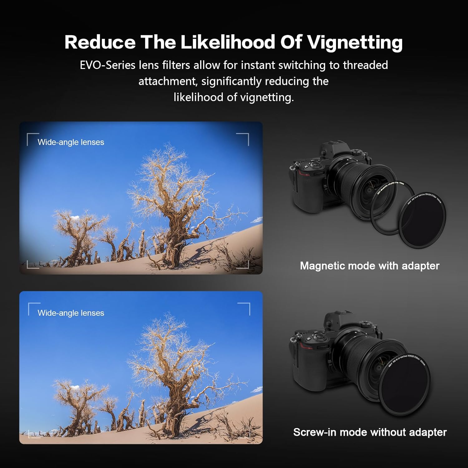 H&Y EVO 82mm ND Lens Filter Kit (ND8 ND16 ND32), Magnetic & Threaded 2-in-1 Lens Filter, HD Optical Glass Neutral Density Filters with 22-Layer Nano-Coating for Video & Photography