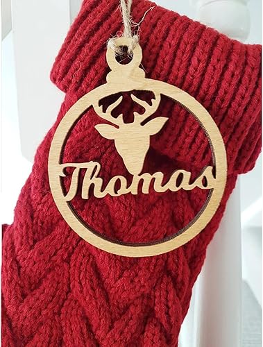 Miniatura 4 de gorm Adorno de reno personalizado, adornos de madera con nombre, adornos de reno, árbol de Navidad, adornos de familia, nombre personalizado (1