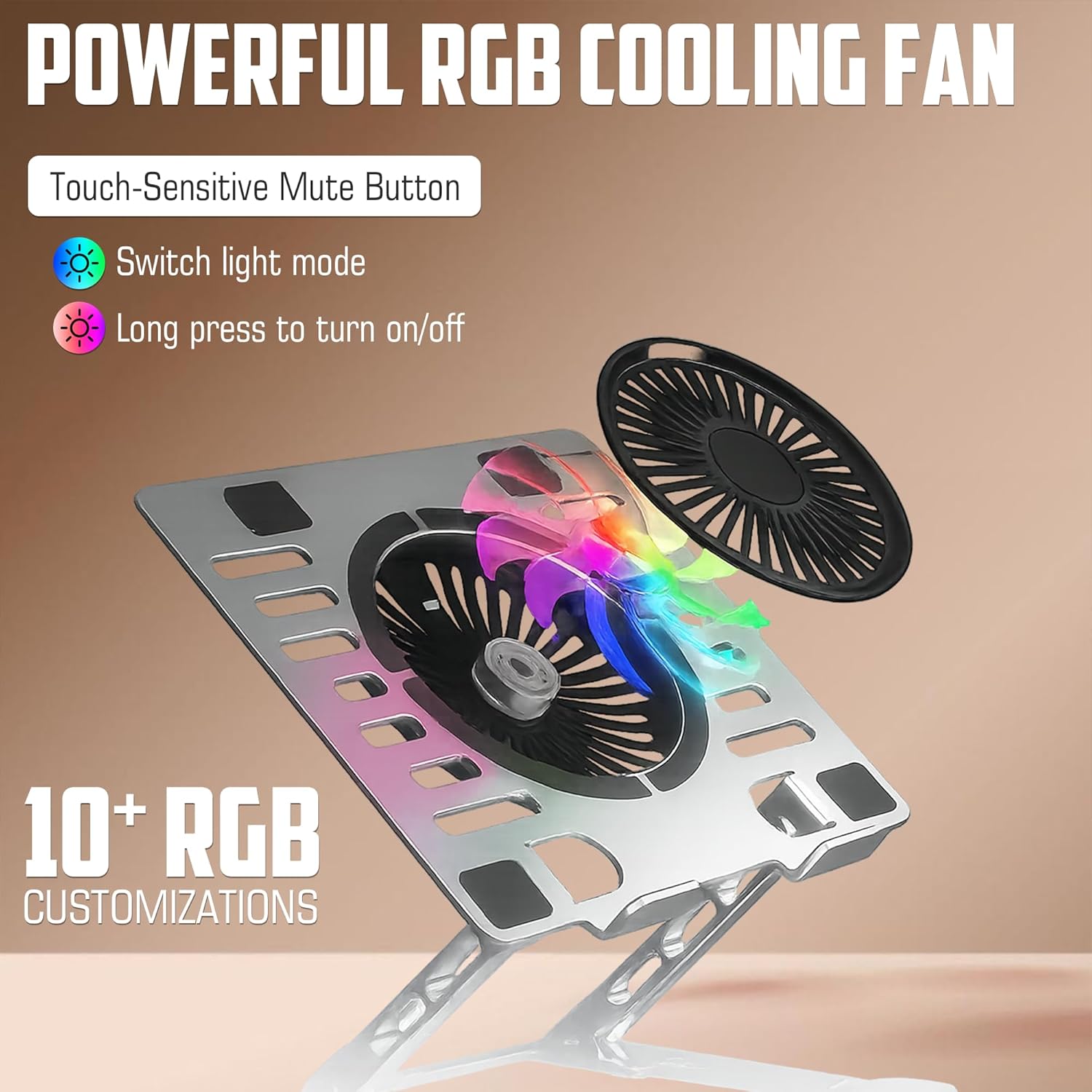 CLAW Lift Max X16 Laptop Stand with RGB Cooling Fan, 360° Rotation, Adjustable Angles, Metal & ABS Build, Anti-Slip Pads, Dual USB Ports, Supports 17-Inch Laptops & 8KG – Silver 18 71SNIqUm5IL. SL1500