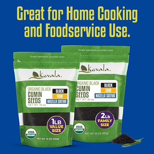 Miniatura 6 de Kevala Semillas de comino negro crudas orgánicas (Nigella Sativa) 1 libra