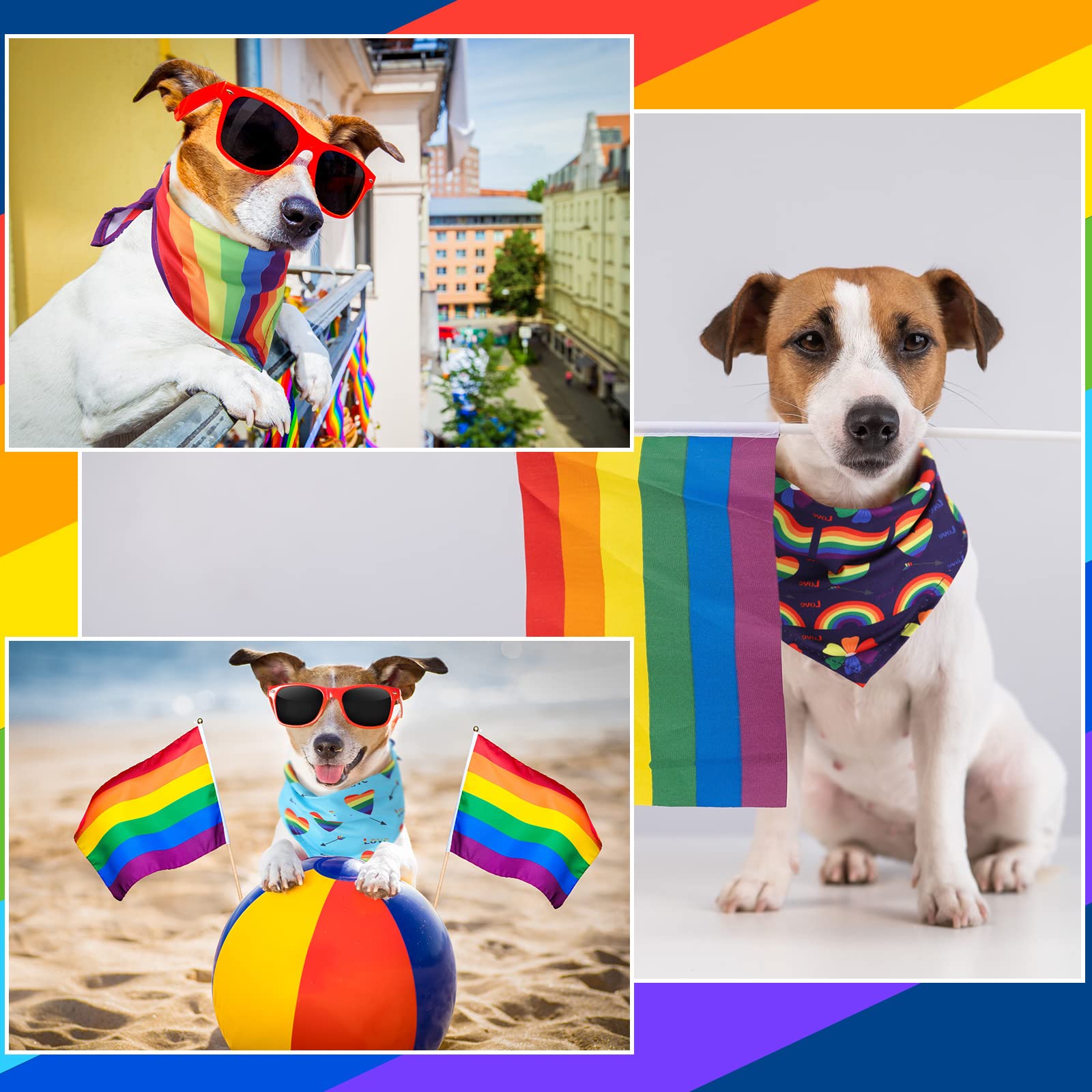 Pride Hundehalstuch 2er Pack – Regenbogen-Design, Für Mittelgroße Und Große Hunde