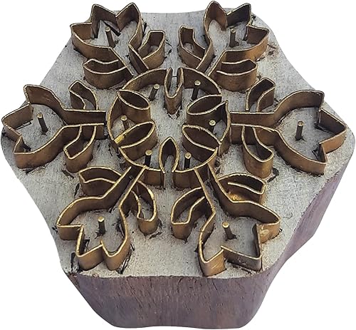 Miniatura 9 de Royal Kraft Sellos de madera de latón para impresión de bloques en arcilla, cerámica, tela BHJtag004