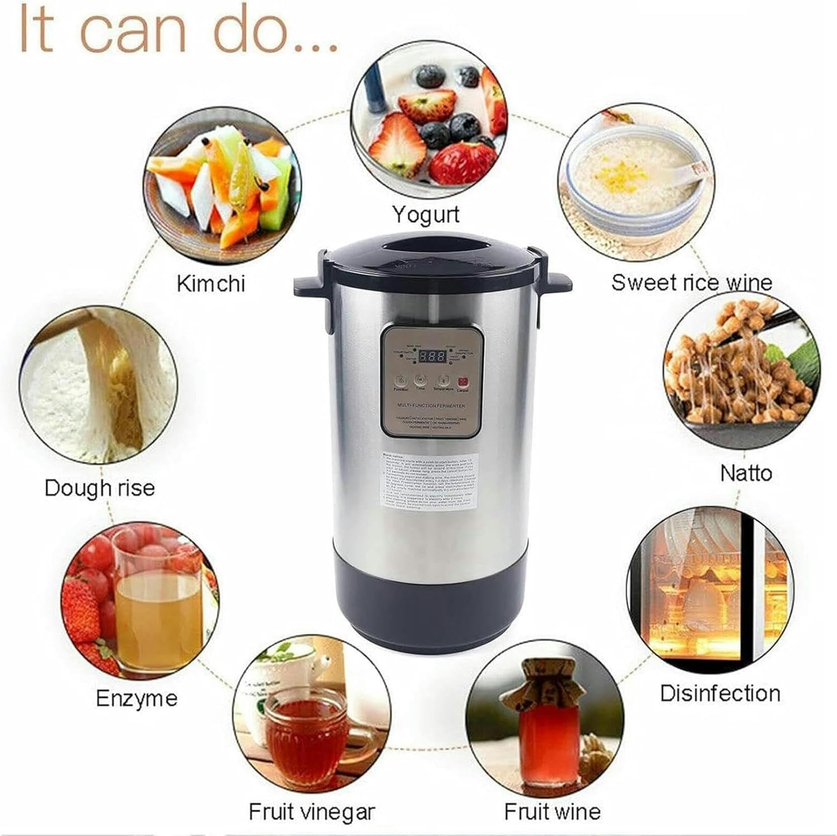 Gewerbliche Fermentationsanlage mit 12-Liter-Joghurtfermenter, vollautomatische intelligente Steuerung, für Knoblauch, Naturjoghurt, Essiggurken, Klebreis, Joghurt,
