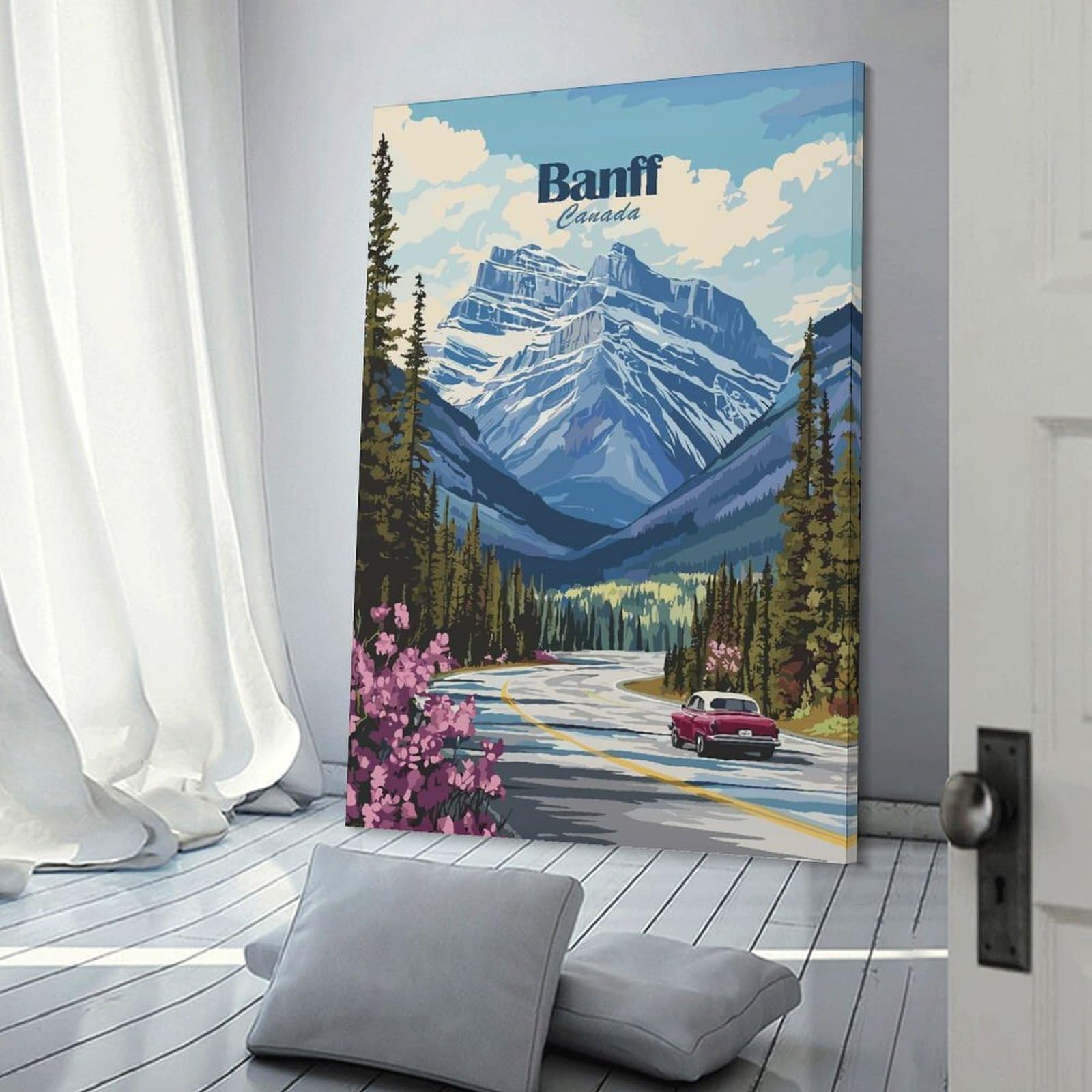 Junmoney Wall Picture Print Banff Canada Travel (2), 20x30inch(50x75cm), for Entrance Walls, Hall Decor Or Foyers, A Neat Decor Update for Hallways