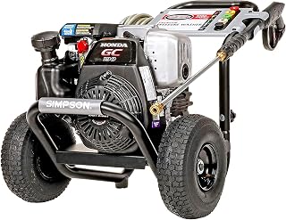 SIMPSON Cleaning MSH3125 MegaShot 3200 PSI Gas Pressure Washer, 2.5 GPM, Honda GC190 Engine, Includes Spray Gun and Extension Wand, 5 QC Nozzle Tips, 1/4-in. x 25-ft. MorFlex Hose, (49-State)