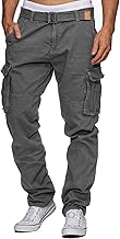 Indicode Men’s William Cotton Cargo Trousers with 7 Pockets, Includes Belt | Outdoor Trousers