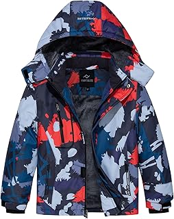 FARVALUE Boys Water Resistant Winter Coat Warm Quilted Puffer Jacket Hooded Parka Thicken Down Jacket for Boys