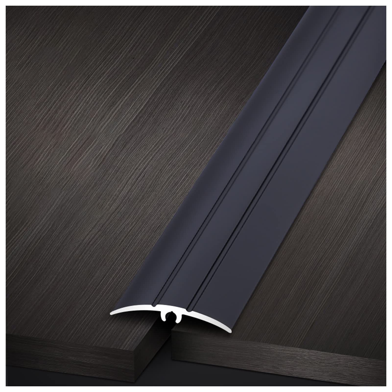 Remys Black Bedroom Bathroom Reducer Flute,Smooth Floor Transition Strip,4Cm Wide Carpet Edge,Barn Door Sliding Door Threshold Ramp(,90Cm/35.4In)